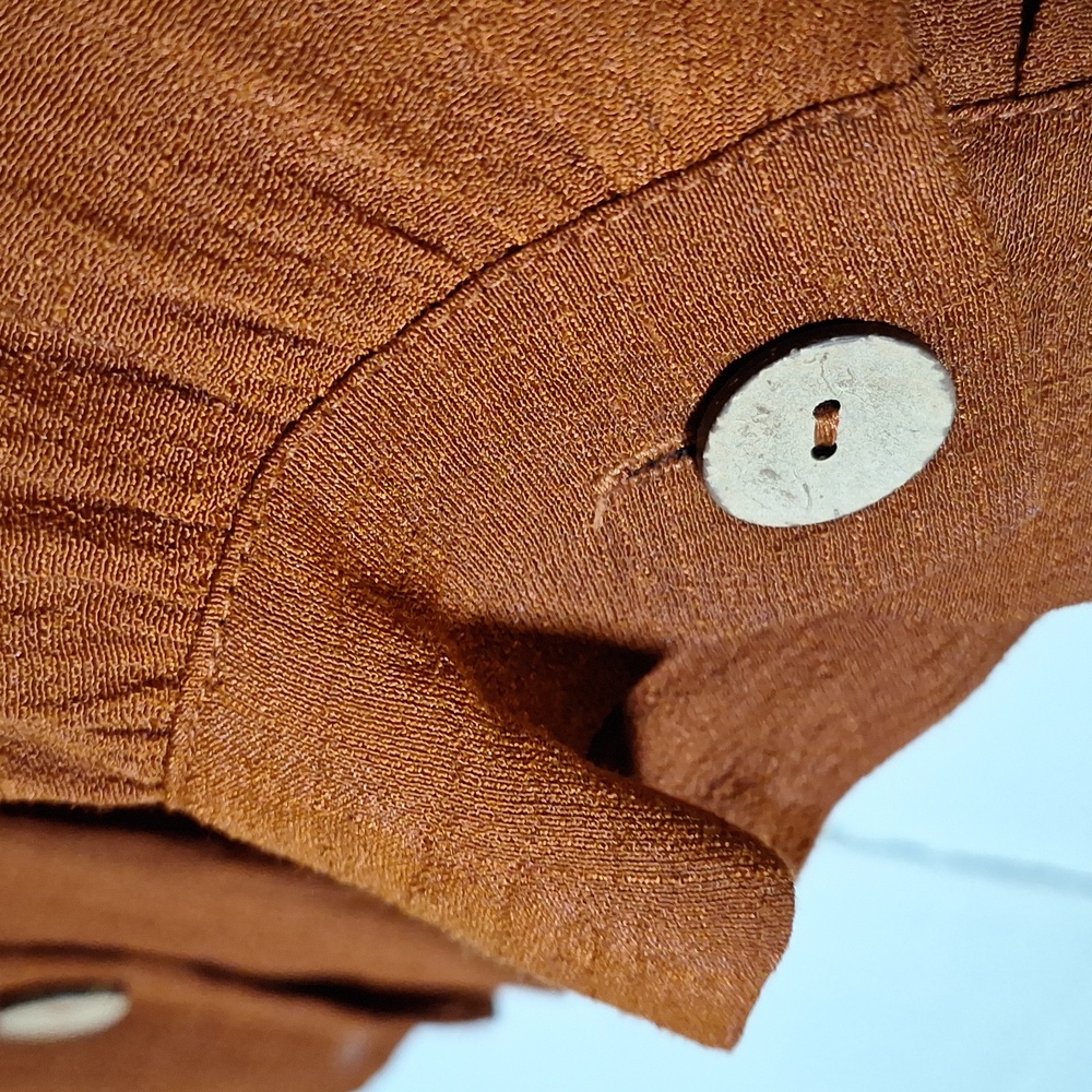 Rust button down blouse - Picture 2 of 4